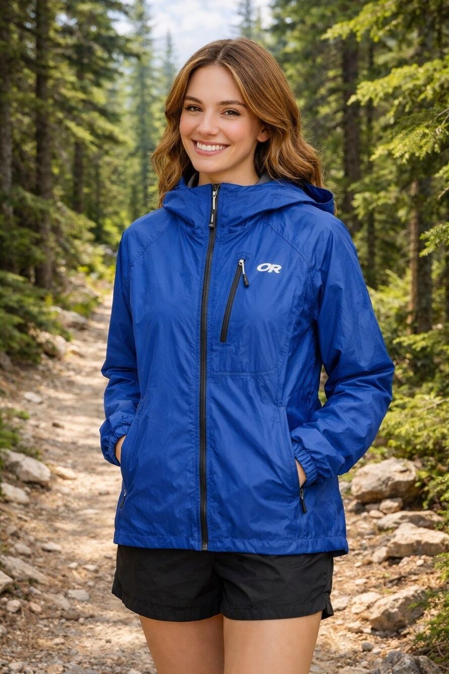 Outdoor Research Womens Helium II Blue Pertex Shield Hooded Jacket Sz S/P NWOT